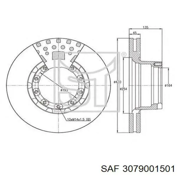 Купити 3079001501 SAF Ротор гальмівний