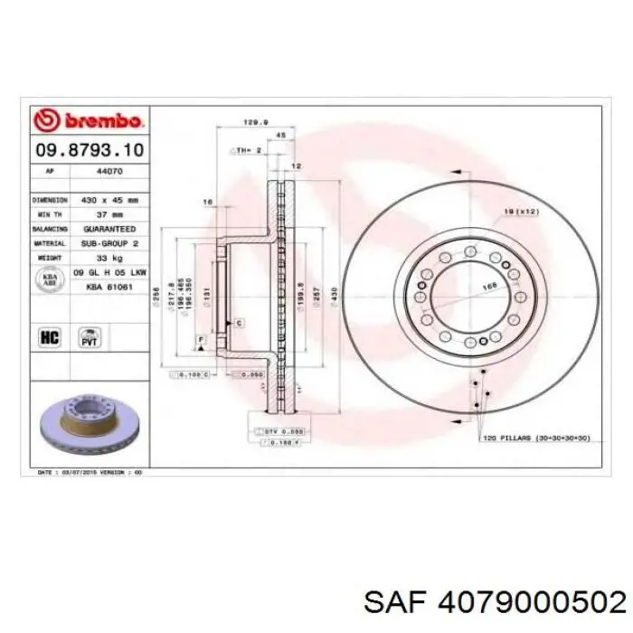 4079000502 SAF Дискові гальма