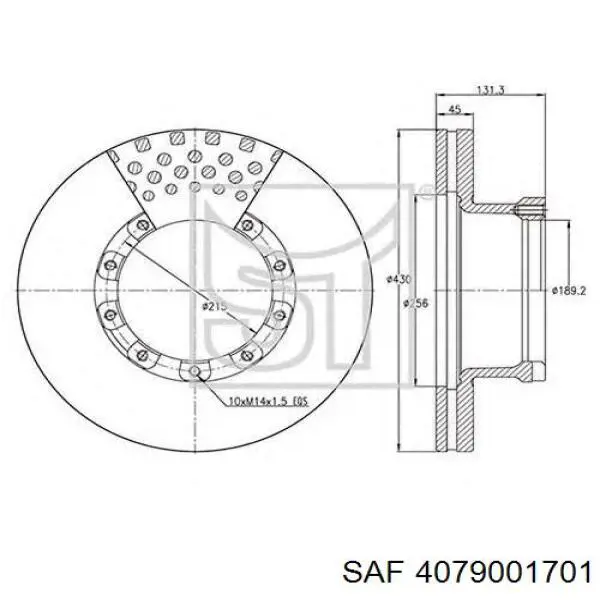 Купити 4079001701 SAF Диск заднього гальма