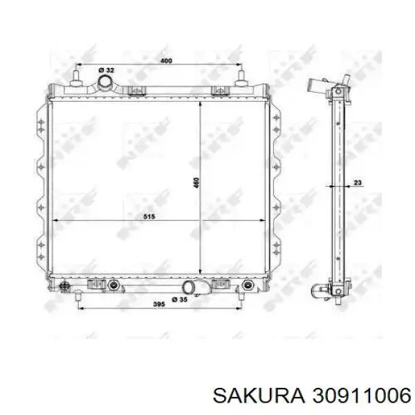 Радіатор 30911006 Sakura