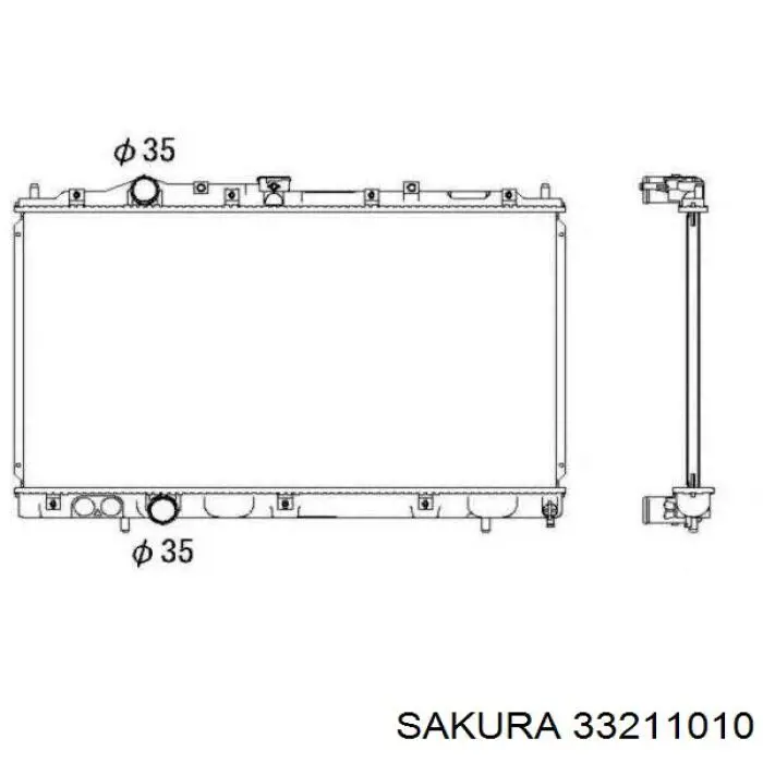 Купити 33211010 Sakura Радіатор двигуна