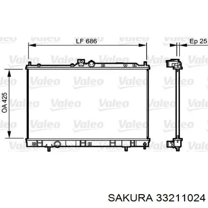 Радіатор 33211024 Sakura