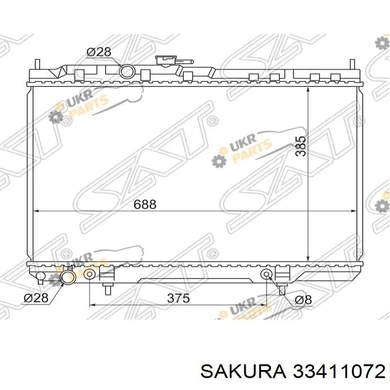 Радіатор основний Sakura 33411072 ціна, від 97.02 USD