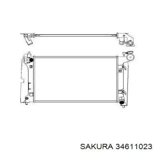34611023 Sakura Радіатор охолодження двигуна