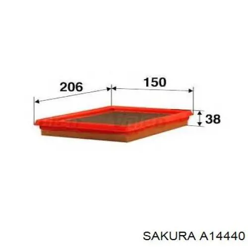 A14440 Sakura Повітряний фільтр двигуна