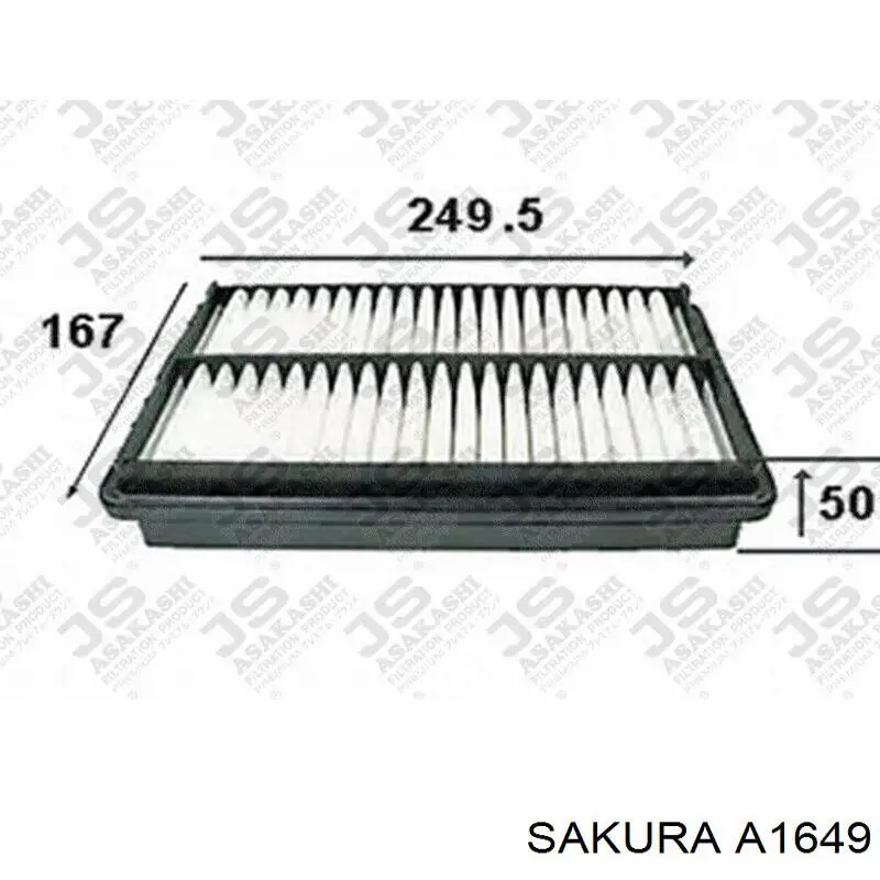 Купити A1649 Sakura Автомобільний фільтр повітря