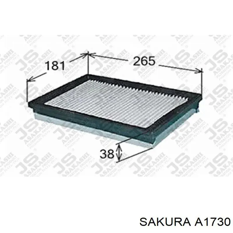 Повітряний фільтр A1730 Sakura