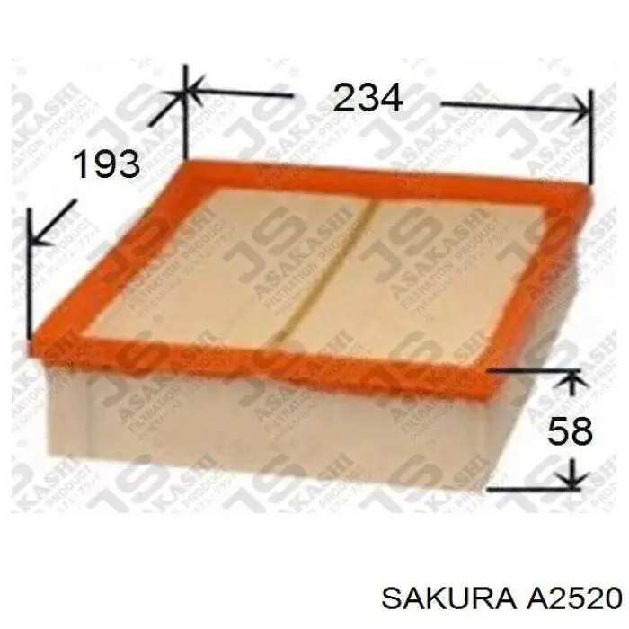 A2520 Sakura Повітряний фільтр двигуна