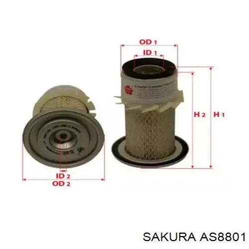 Купити AS8801 Sakura Автомобільний фільтр повітря