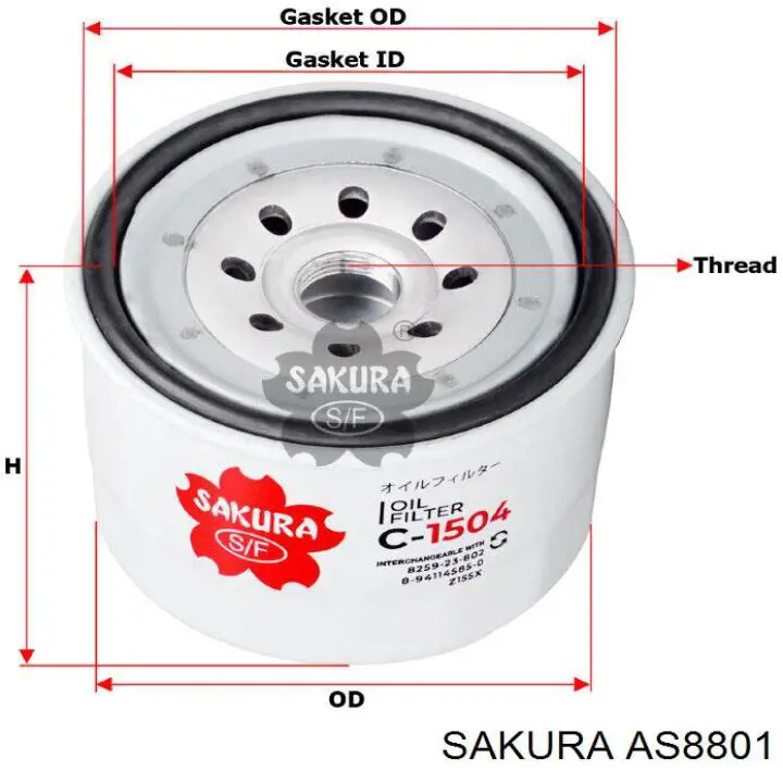 Елемент повітряного фільтра Sakura AS8801 ціна, від 32.43 USD