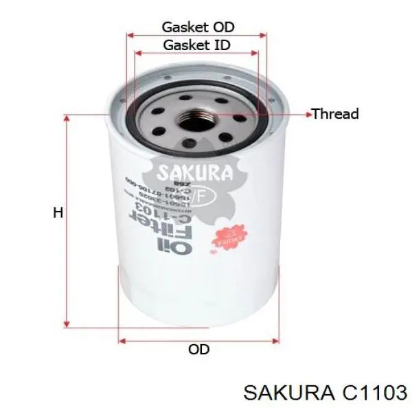 C1103 Sakura фільтр масляний