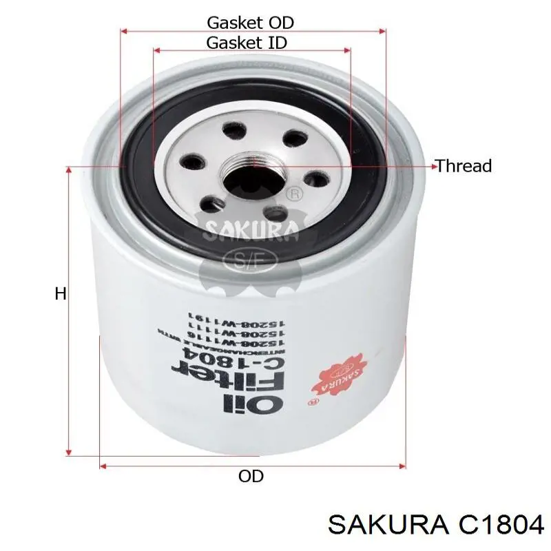 C1804 Sakura фільтр масляний