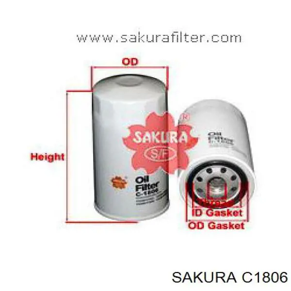 C1806 Sakura фільтр масляний