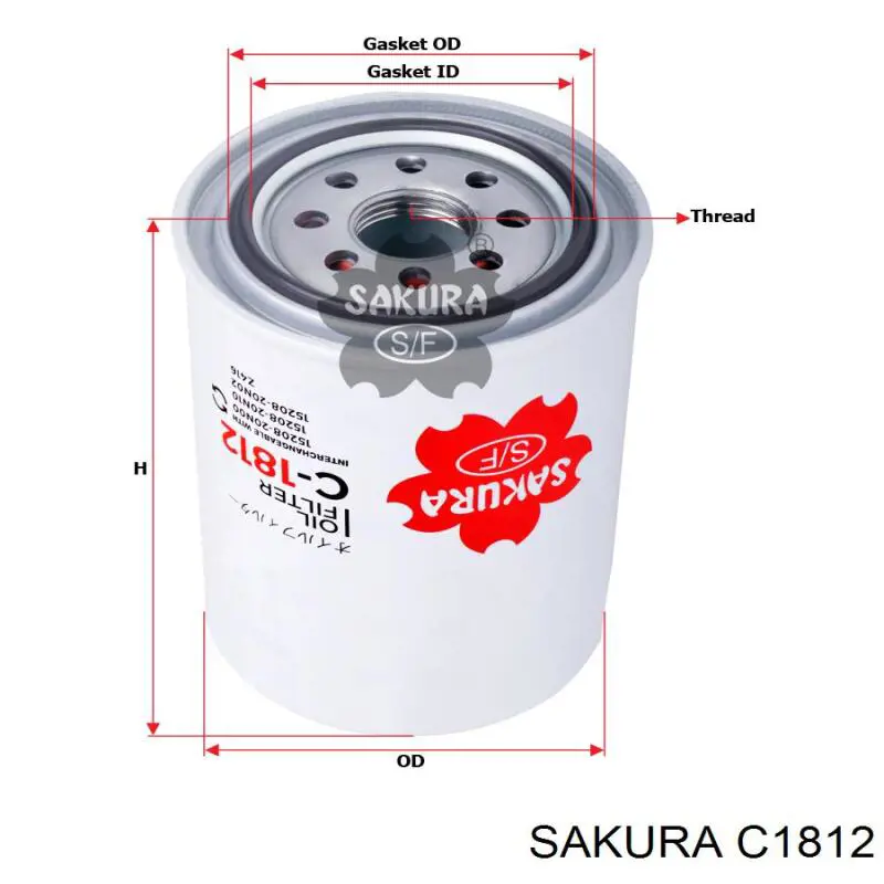 C1812 Sakura фільтр масляний