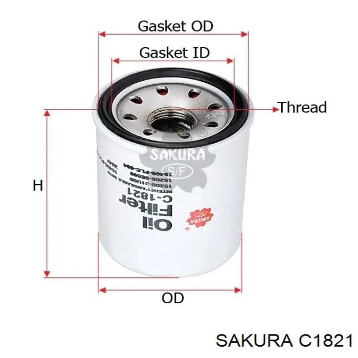 Фільтр масляний C1821 Sakura