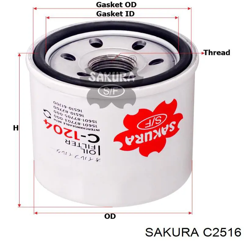 Масляний фільтр C2516 Sakura