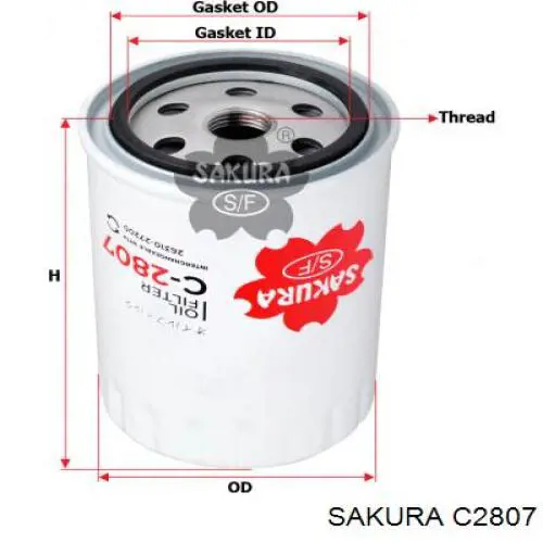C2807 Sakura фільтр масляний