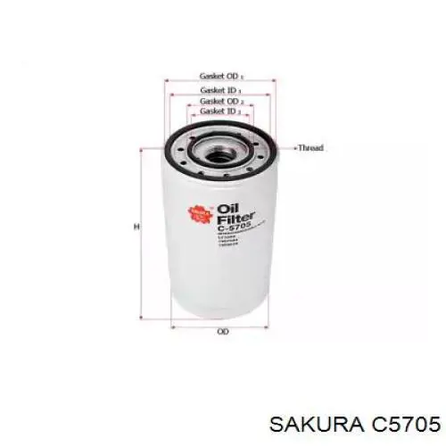 Купити C5705 Sakura Фільтр очищення масла відцентровий