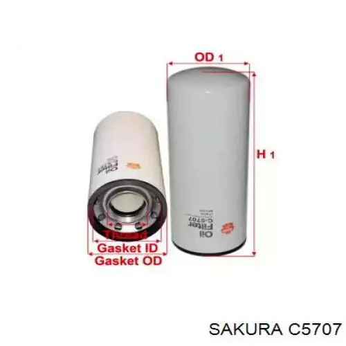 Масляний фільтр двигуна Sakura C5707 ціна, від 30.87 USD