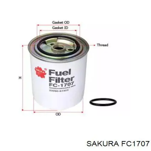 Паливний фільтр FC1707 Sakura