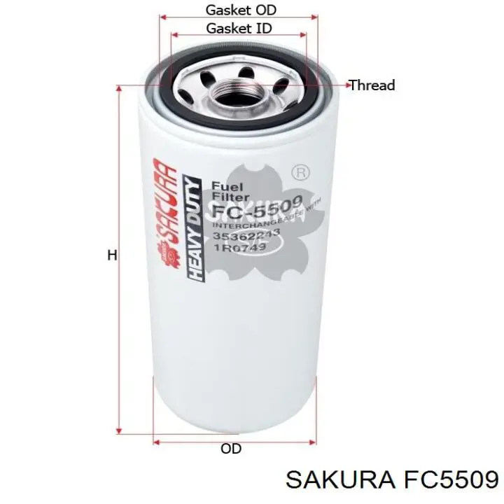 Фільтр тонкого очищення палива Sakura FC5509 ціна, від 20.60 USD