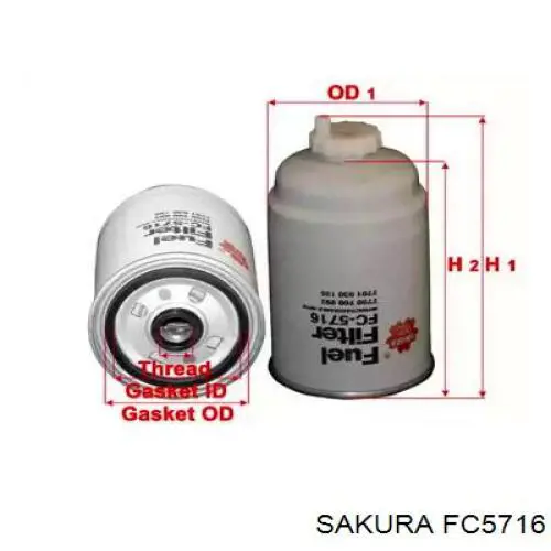 FC5716 Sakura фільтр паливний