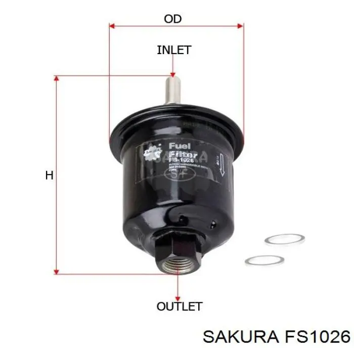 Паливний фільтр FS1026 Sakura