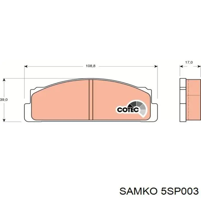 5SP003 Samko Передні гальмівні колодки