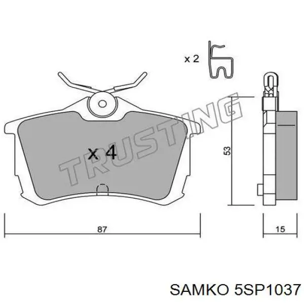 Купити 5SP1037 Samko Задні колодки