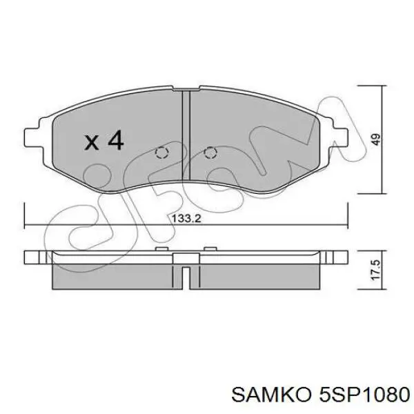 Передні тормозні колодки 5SP1080 Samko