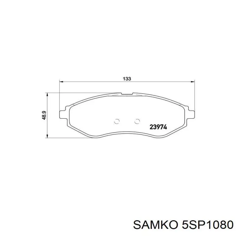 Передні тормозні колодки 5SP1080 Samko