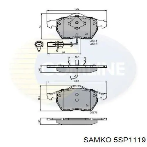 5SP1119 Samko колодки гальмівні передні, дискові