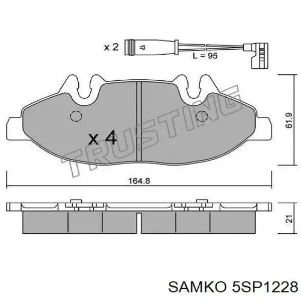 5SP1228 Samko Передні гальмівні колодки