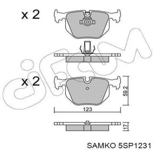 Задні дискові колодки Samko 5SP1231