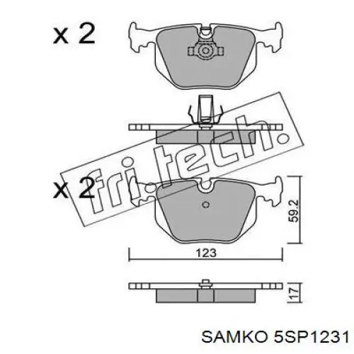 Купити 5SP1231 Samko Задні колодки