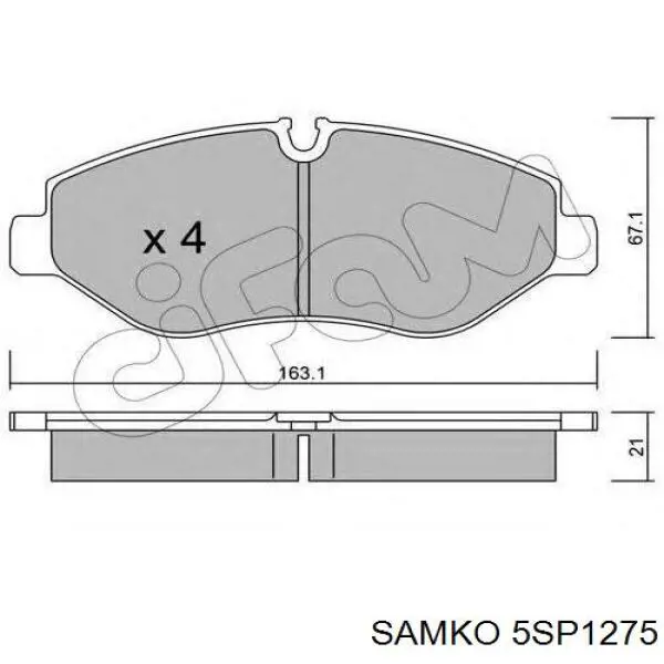 5SP1275 Samko Передні гальмівні колодки