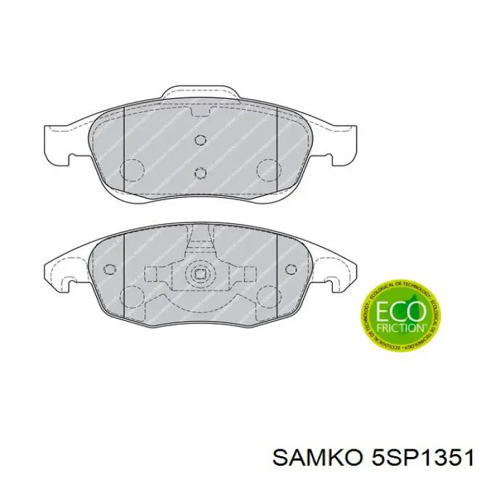 Гальмівні колодки Samko 5SP1351 ціна, від 20.32 USD