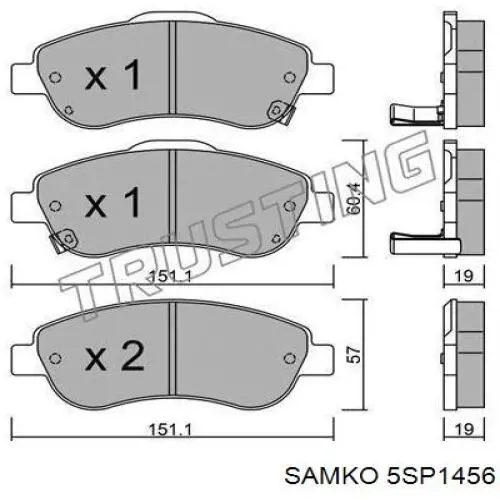 5SP1456 Samko колодки гальмівні передні, дискові