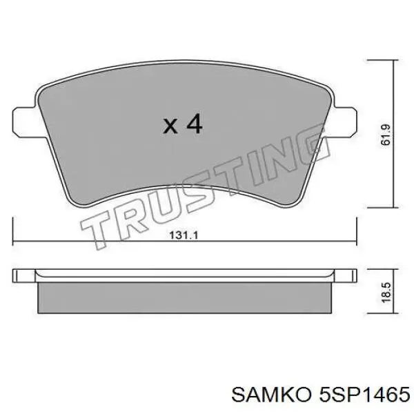 5SP1465 Samko Передні гальмівні колодки