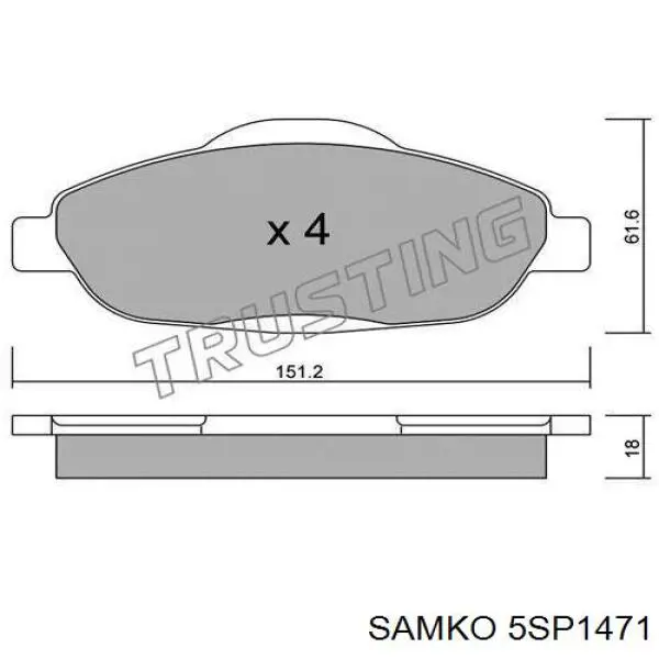 5SP1471 Samko колодки гальмівні передні, дискові