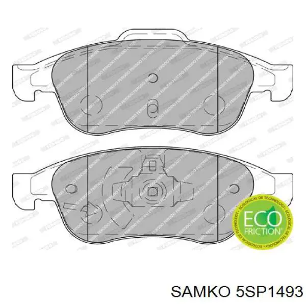 Гальмівні колодки Samko 5SP1493 ціна, від 20.01 USD
