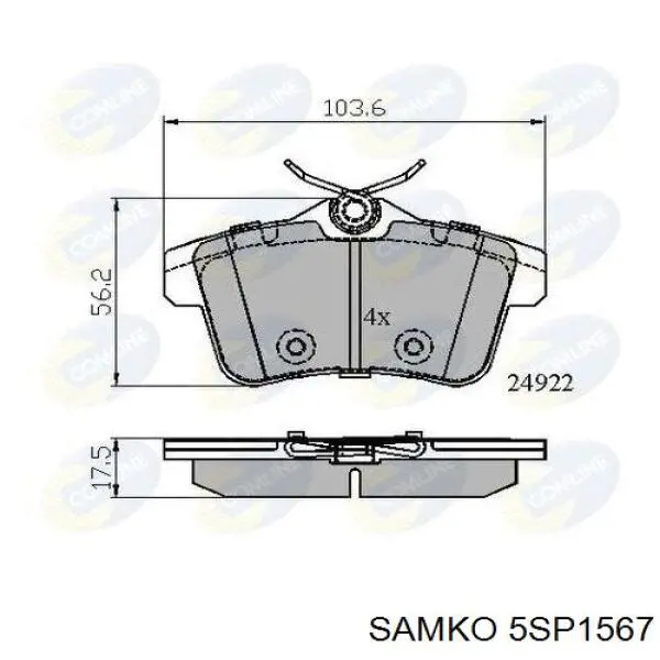 Купити 5SP1567 Samko Задні колодки