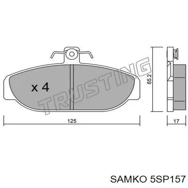 5SP157 Samko колодки гальмівні передні, дискові