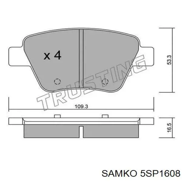 Колодки гальмові задні, дискові 5SP1608 Samko