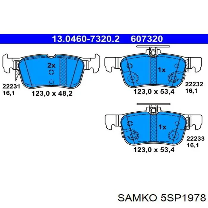 Купити 5SP1978 Samko Задні колодки