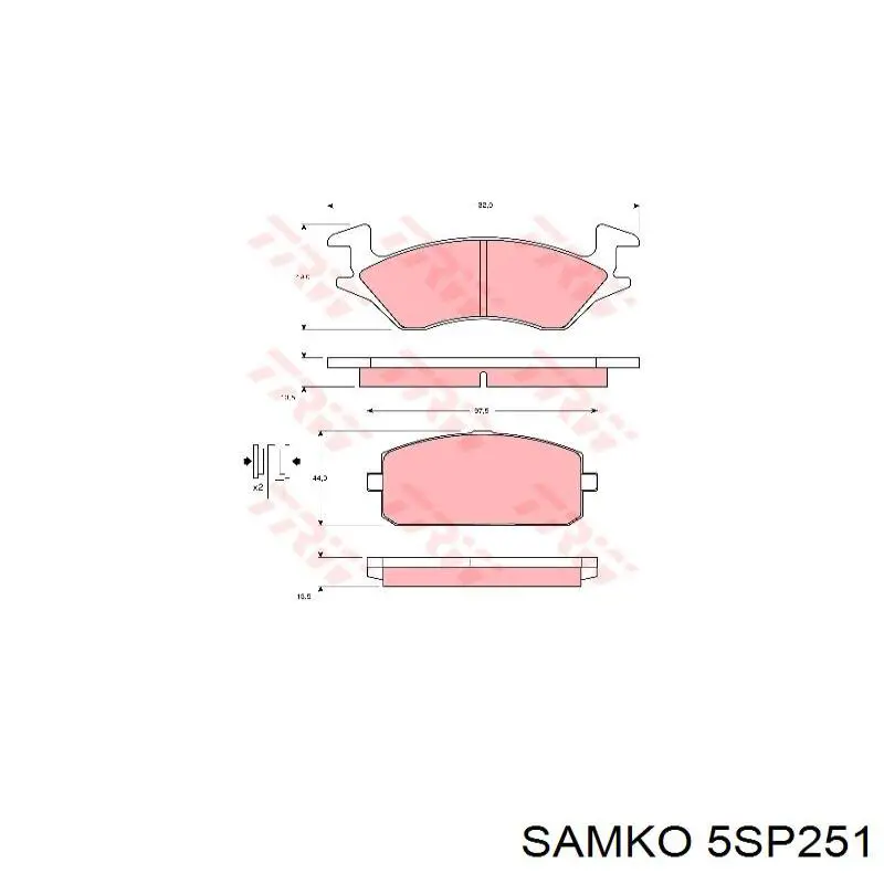 5SP251 Samko колодки гальмівні передні, дискові
