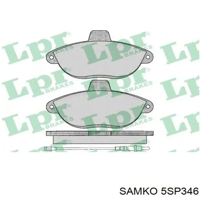Гальмівні колодки Samko 5SP346 ціна, від 15.96 USD