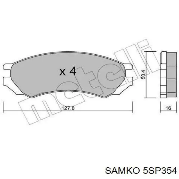 5SP354 Samko колодки гальмівні передні, дискові