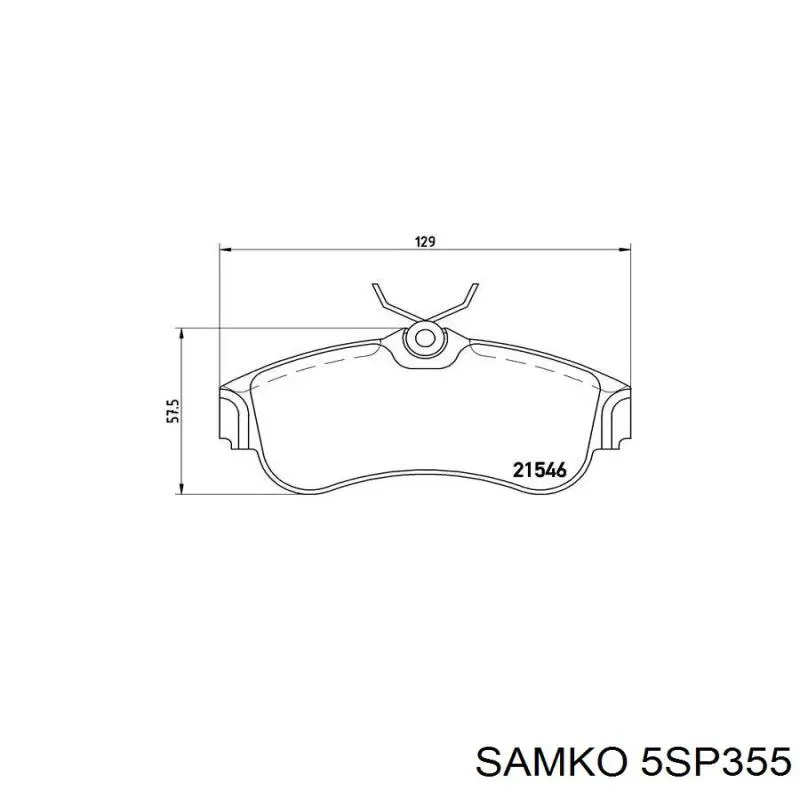 Передні тормозні колодки 5SP355 Samko