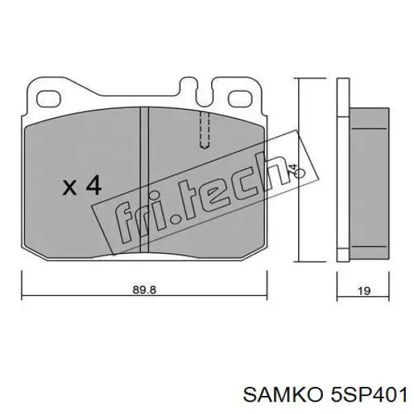 Колодки гальмівні передні, дискові 5SP401 Samko